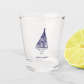 Verre A Shot Nom du bateau personnalisé (Devant)