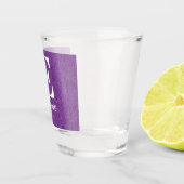 Verre A Shot Nom du monogramme, Denim violet Imprimer 1,5oz (Droite)