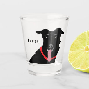 Verre A Shot Nom du monogramme du chien de récupération du La