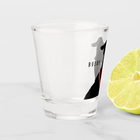 Verre A Shot Nom du monogramme du chien de récupération du Labr (Gauche)