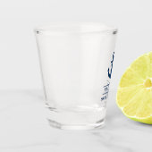 Verre A Shot Nom du monogramme personnalisé Marine Blue Welcome (Gauche)