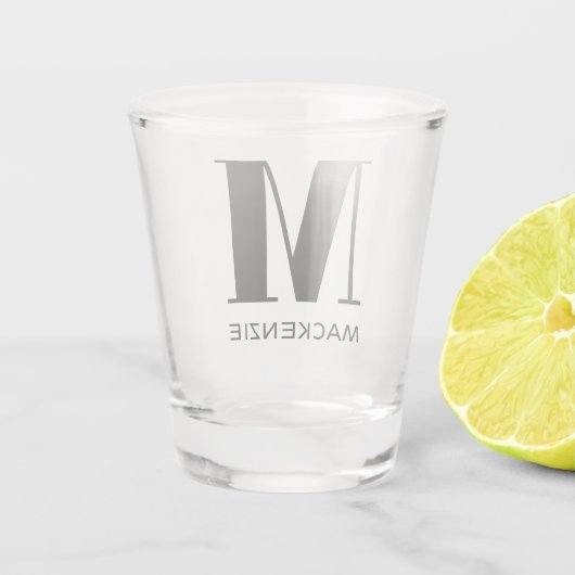 Verre A Shot Nom du monogramme simple (Dos)