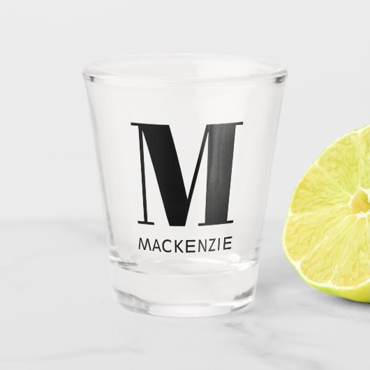 Verre A Shot Nom du monogramme simple (Devant)