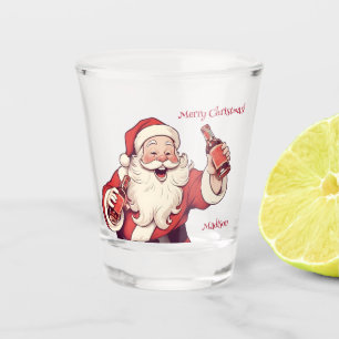 Verre A Shot Nom et texte personnalisés Drôle Drunk Père Noël