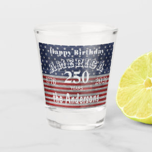 Verre A Shot Nom Joyeux Anniversaire Amérique 250 Ans Drapea