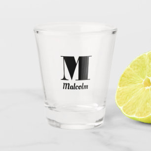 Verre A Shot Nom Masculine Monogramme Mariage Groomsman