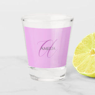 Verre A Shot Nom Monogramme Lettre initiale Orchid & Lilac