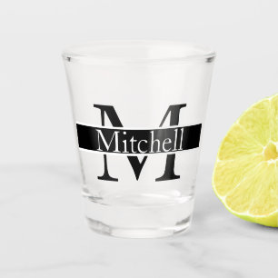 Verre A Shot Nom monogramme simple Personnalisé