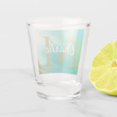 Verre A Shot Nom monogramme simple Personnalisé (Dos)
