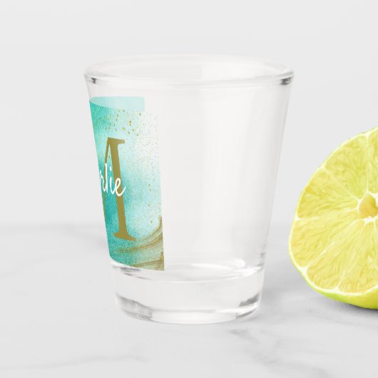 Verre A Shot Nom monogramme simple Personnalisé (Droite)