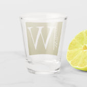 Verre A Shot Nom monogramme simple Personnalisé (Dos)