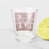 Verre A Shot Nom monogramme simple Personnalisé (Dos)