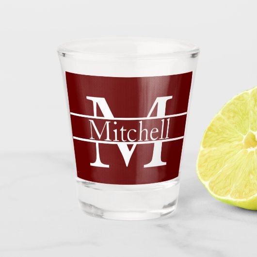 Verre A Shot Nom monogramme simple Personnalisé (Devant)