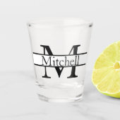 Verre A Shot Nom monogramme simple Personnalisé (Devant)