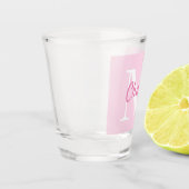 Verre A Shot Nom monogramme simple Personnalisé (Gauche)