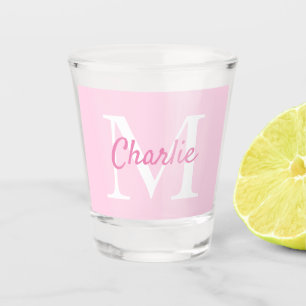Verre A Shot Nom monogramme simple Personnalisé