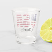 Verre A Shot Nom ou initiales | Drapeau Patriotique USA (Dos)