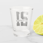 Verre A Shot Nom personnalisé 21e anniversaire Moderne (Dos)
