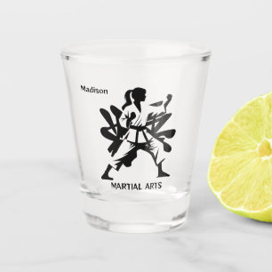 Verre A Shot Nom personnalisé & Arts Martiaux Texte