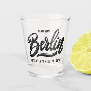 Verre A Shot Nom personnalisé Coordonnées Berlin Allemagne