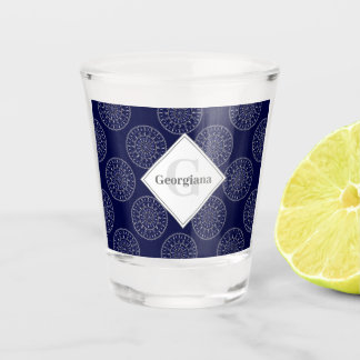 Verre A Shot Nom Personnalisé Ditsy Winter Snow Angels Dots Sno