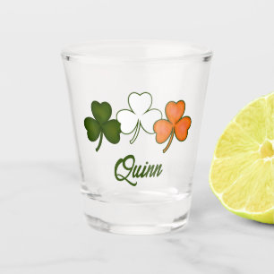 Verre A Shot Nom personnalisé du Shamrock irlandais
