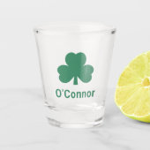 Verre A Shot Nom personnalisé du trèfle vert irlandais (Devant)