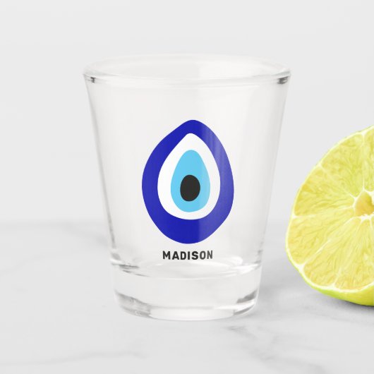 Verre A Shot Nom personnalisé Eye mal Nazar Amulet (Devant)