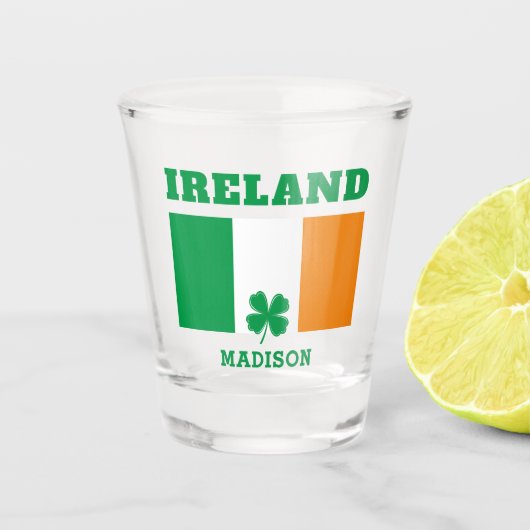 Verre A Shot Nom personnalisé Irlande (Devant)