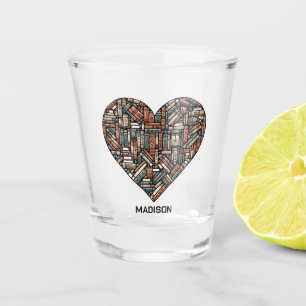 Verre A Shot Nom personnalisé / Livre texte Lover's