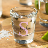 Nom personnalisé moderne Monogramme rose