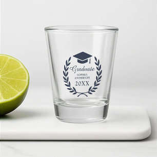 Verre A Shot Nom personnalisé Navy Blue Grad Party Premium Souv