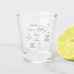 Verre A Shot Nom personnalisé, note d'amour drôle écriture manu