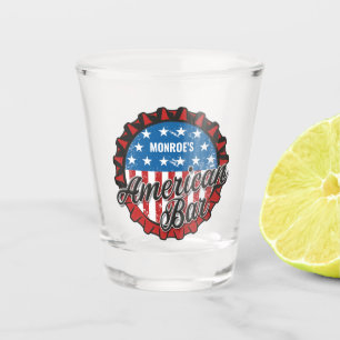 Verre A Shot NOM Personnalisé Patriotic USA Drapeau American Ba