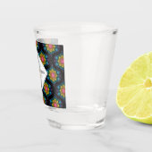 Verre A Shot Nom personnalisé Rainbow Floral Fountain Mid Mod O (Droite)