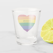 Verre A Shot Nom personnalisé Rainbow Heart (Dos)