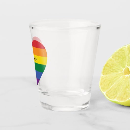 Verre A Shot Nom personnalisé Rainbow Heart (Droite)
