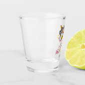 Verre A Shot Nom personnalisé Rainbow Unicorn Work Bestie (Gauche)