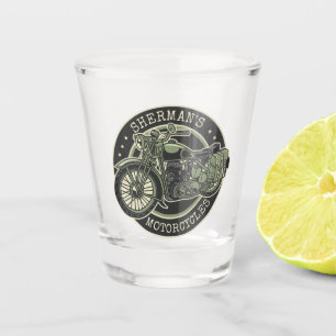 Verre A Shot NOM personnalisé Retro Military Motorcycle Biker