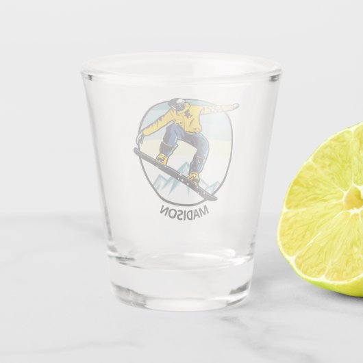 Verre A Shot Nom personnalisé SNOWBOARDER  (Dos)