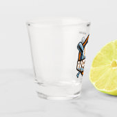 Verre A Shot Nom personnalisé, texte et couleur Baseball (Gauche)