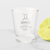 Verre A Shot Nom personnalisé / Texte Zodiac Signal Gemini (Dos)