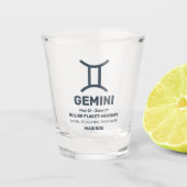 Verre A Shot Nom personnalisé / Texte Zodiac Signal Gemini (Devant)
