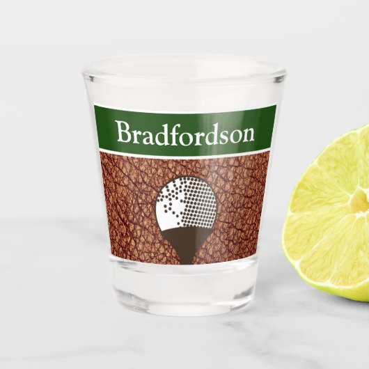 Verre A Shot Nom Stylish Golfers Masculine Brown Faux Cuir (Devant)