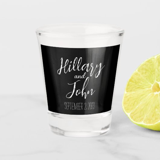 Verre A Shot Noms des couples et date classique (Devant)