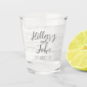 Verre A Shot Noms et date des couples mariages dans le bois