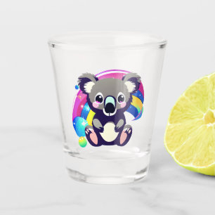 Verre A Shot Nounours Koala et Arc-en-ciel