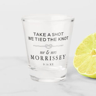 Verre A Shot Nous avons noué le nœud Mariage personnalisé