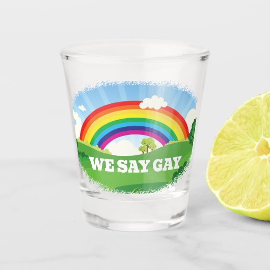 Verre A Shot Nous disons Gay Rainbow Pride (Devant)