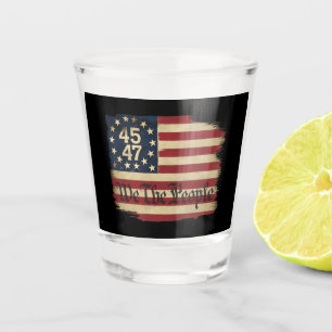 Verre A Shot Nous Le Peuple Trump 45 47 Drapeau Vintage en Dist